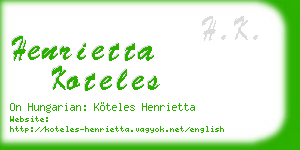henrietta koteles business card